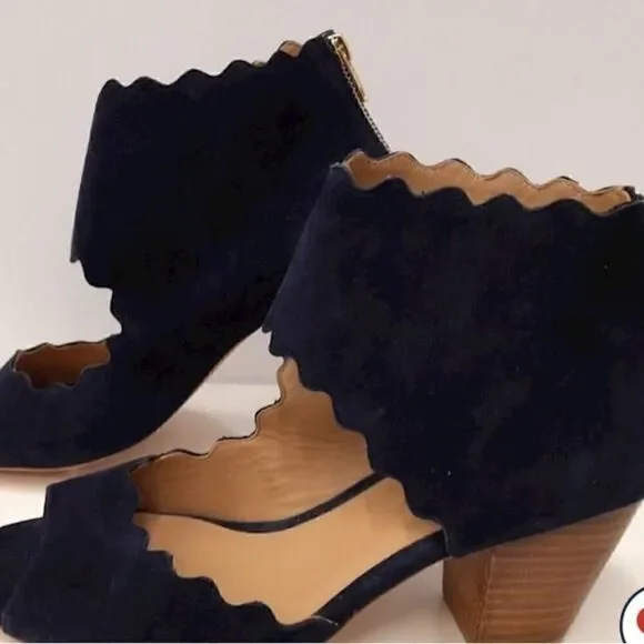 Anthropologie navy scalloped Shooties   - Picture 7 of 7